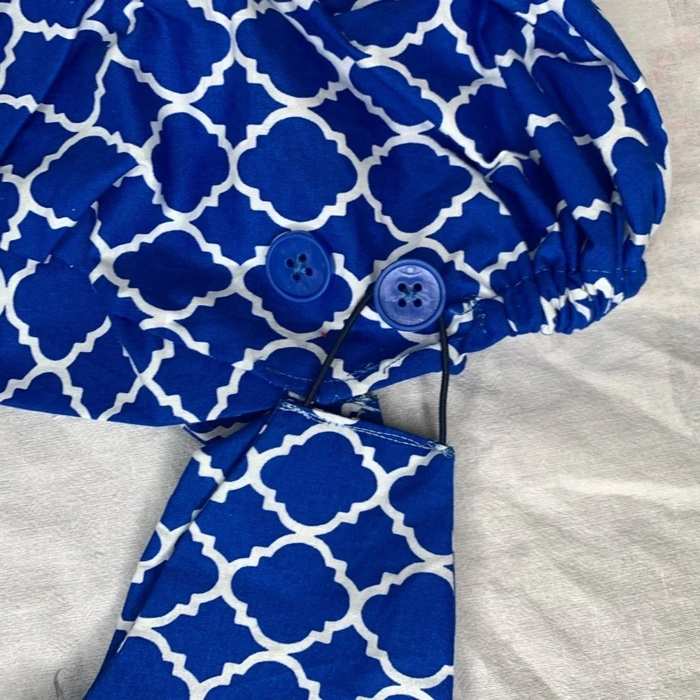 Women's cotton hat combined with masks Blue